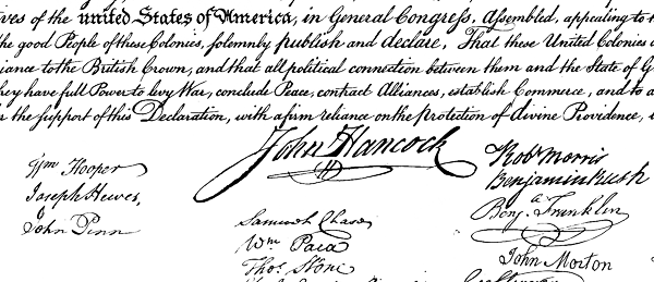 Detail, Declaration of Independence.