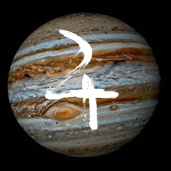 Jupiter and its glyph.