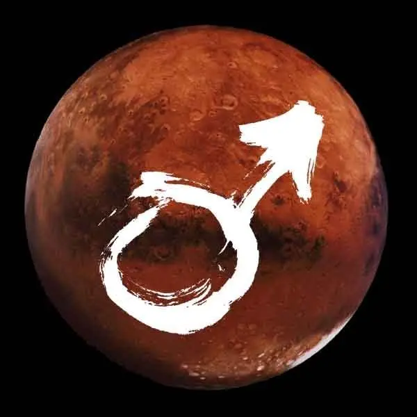 Mars and its glyph.
