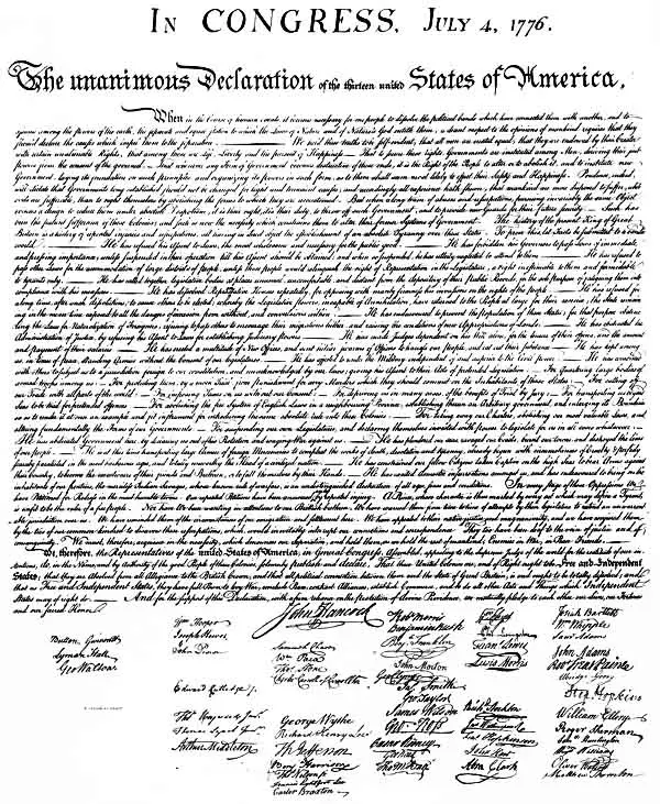 The Declaration of Independence.