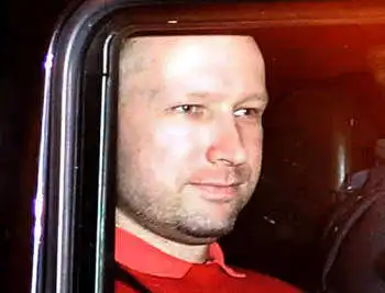 Anders Behring Breivik captured by the police.